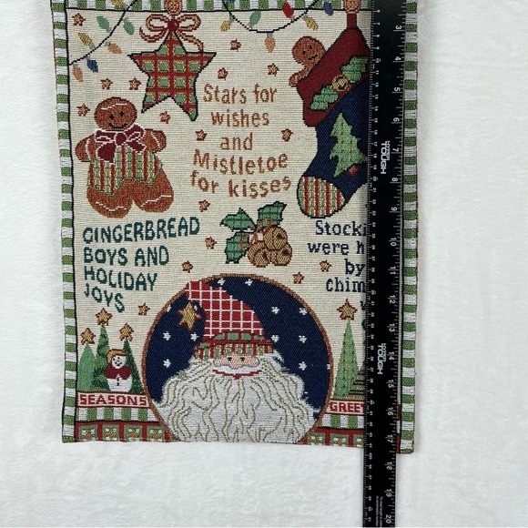 Gingerbread Season’s Greetings Christmas Tapestry Wall Hanging - Picture 6 of 8